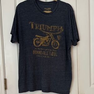 Triumph Dark Blue Tee with Gold Graphic